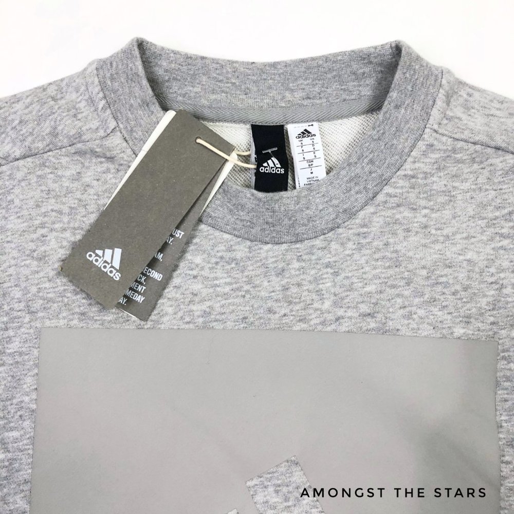 Adidas Sports ID Logo Grey Crewneck Sweatshirt - Picture 7 of 10